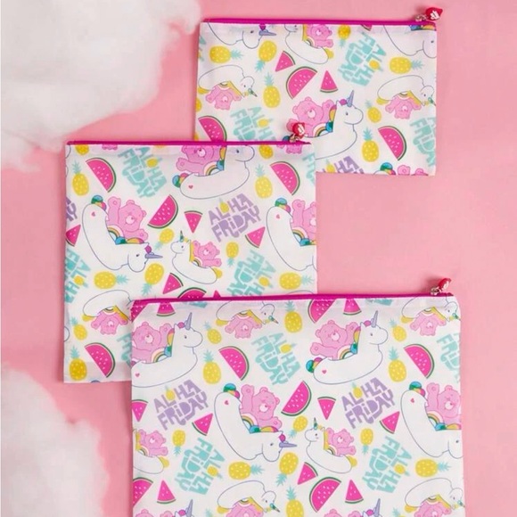 Care Bears 3pcs Cartoon Bear & Letter Graphic Storage Makeup Travel Bag Set - Picture 6 of 6